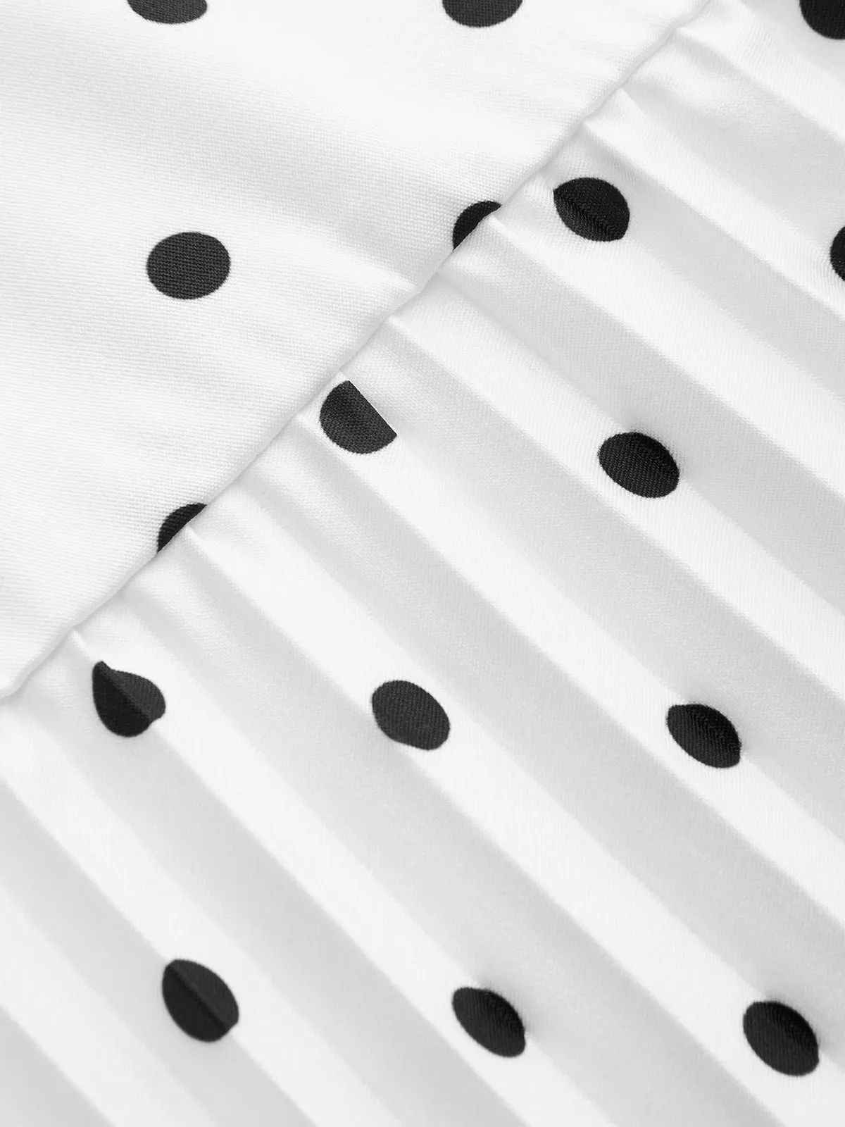 Polka Dot Sleeveless Pleated Dress with Neck Tie sold by COMMENSE product image thumbnail 5