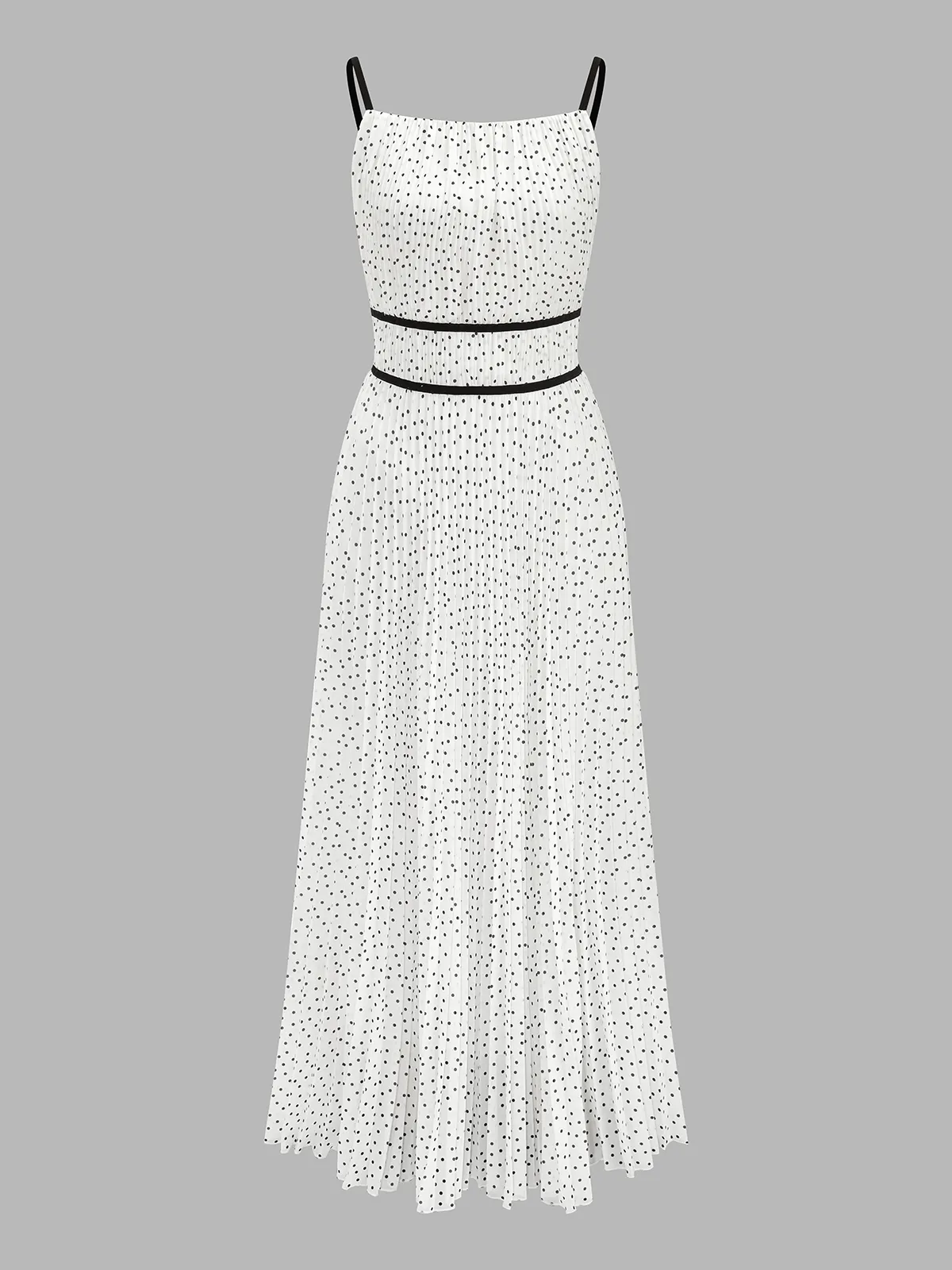 Polka Dot Pleated Cami Maxi Dress sold by COMMENSE product image thumbnail 2