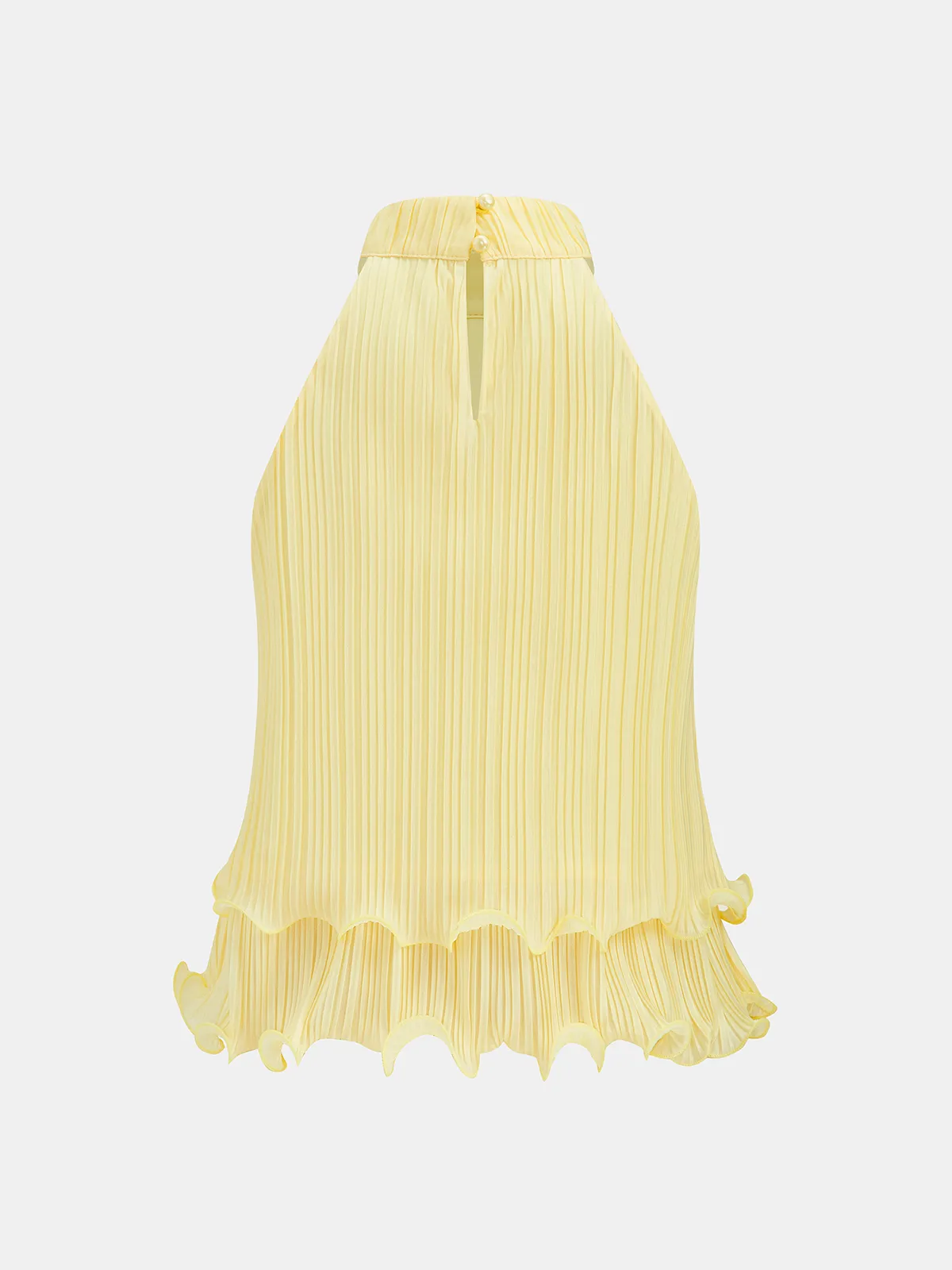 Pleated Layered Ruffle Halter Tank Top sold by COMMENSE product image thumbnail 3