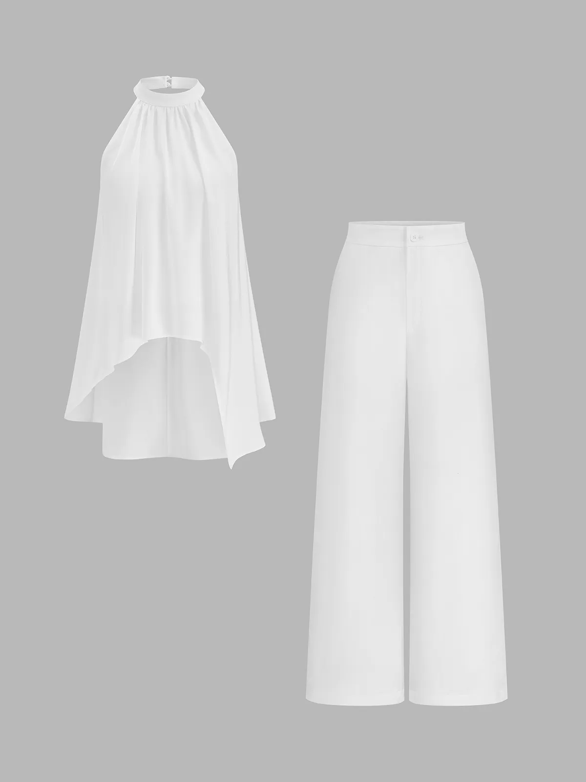 Halter Asymmetric Hem Top & Pants Set sold by COMMENSE product image thumbnail 2