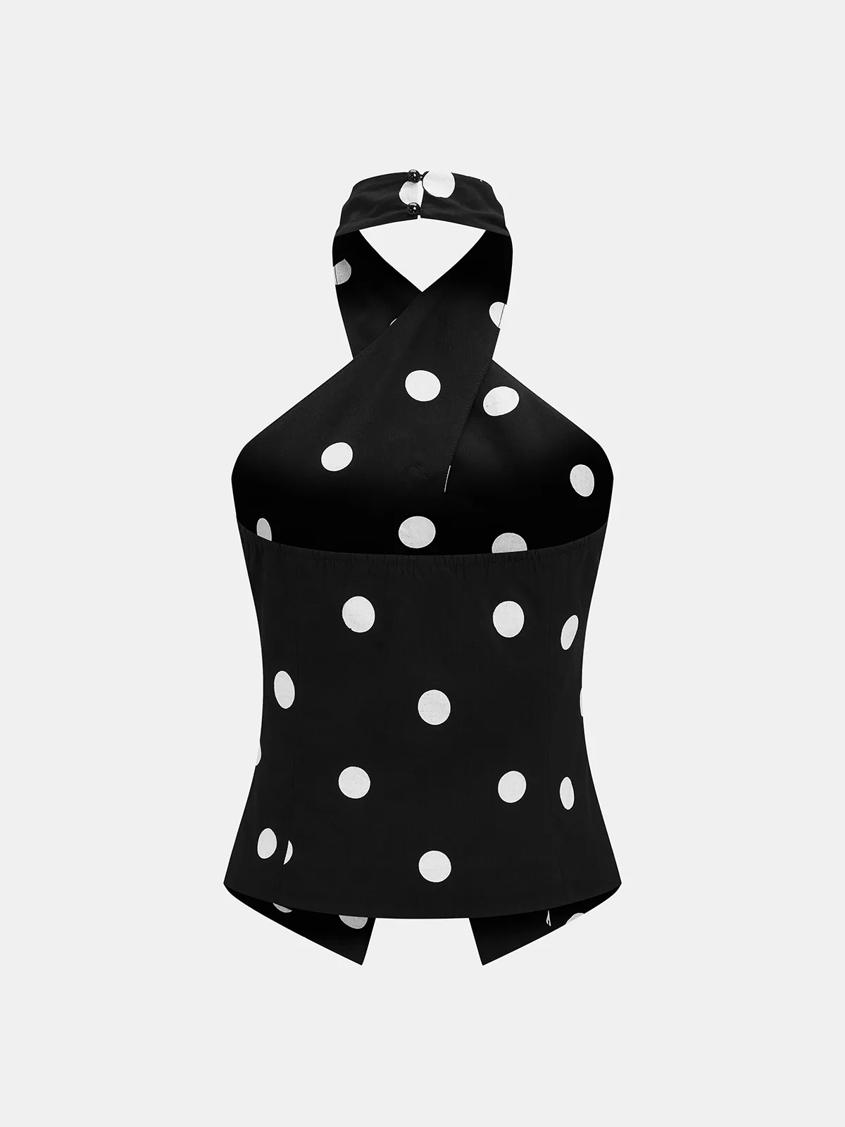 Polka Dot Crisscross Halter Tank Top sold by COMMENSE product image thumbnail 3