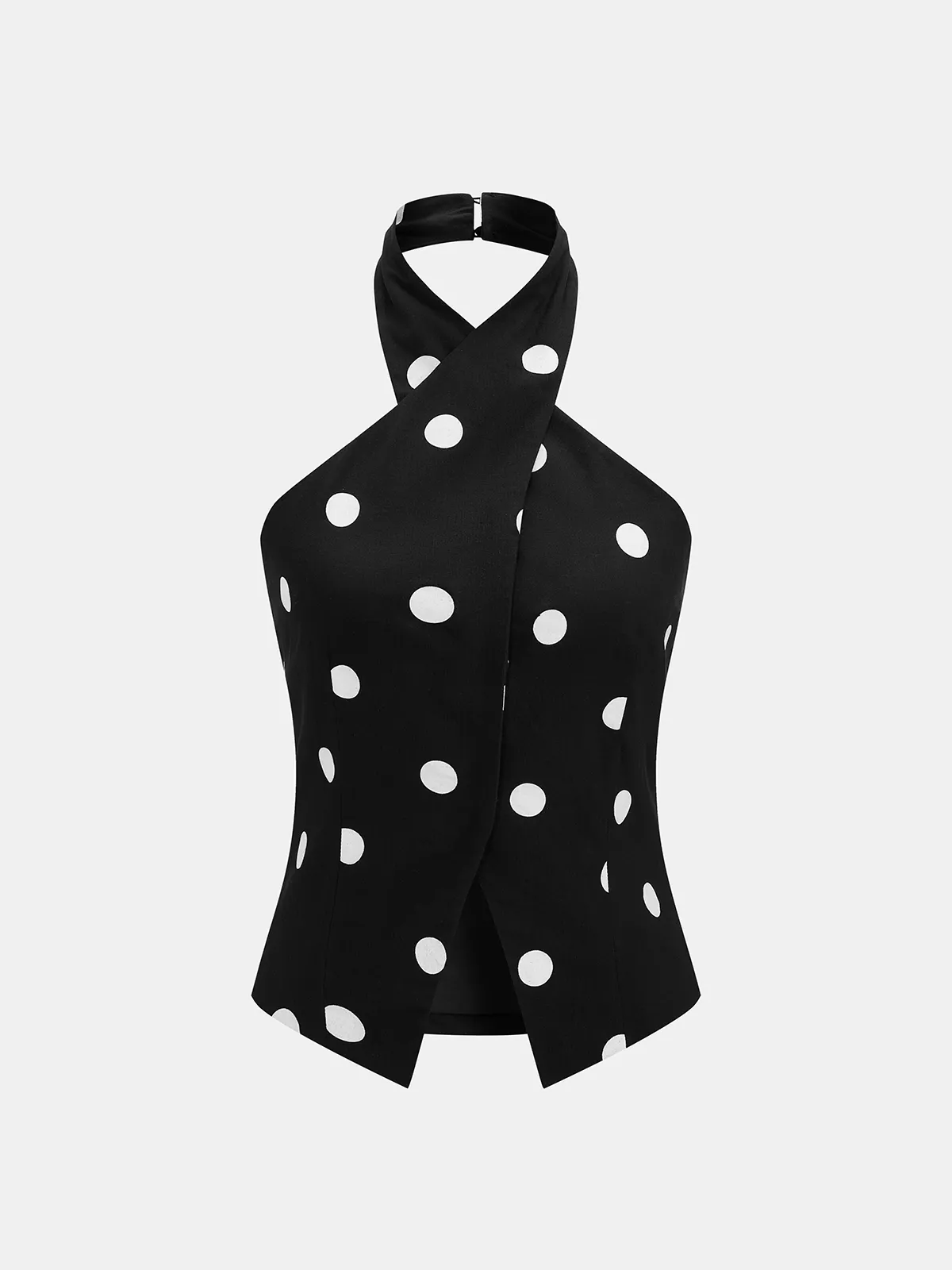 Polka Dot Crisscross Halter Tank Top sold by COMMENSE product image thumbnail 2