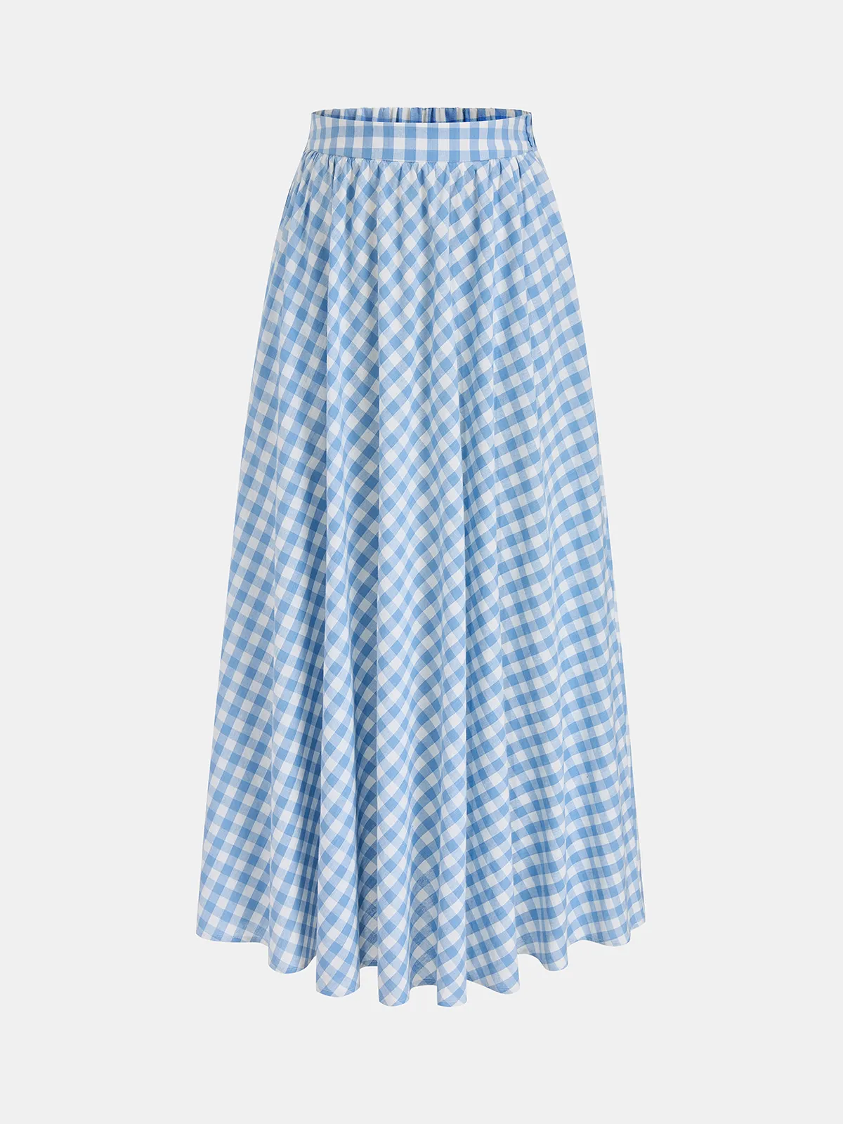 Gingham Wrap Tie Cami Top & Midi Skirt Set sold by COMMENSE product image thumbnail 4
