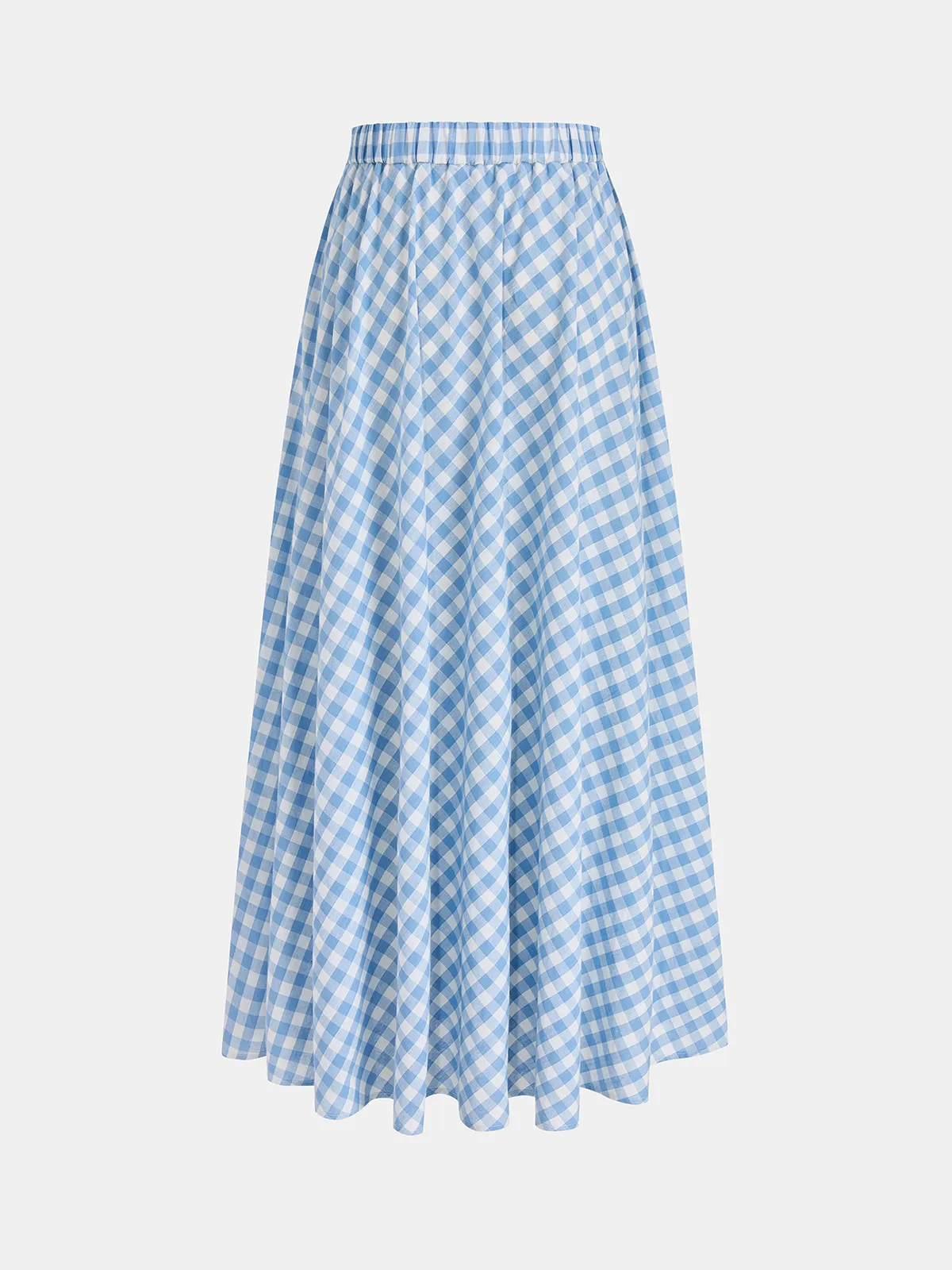 Gingham Wrap Tie Cami Top & Midi Skirt Set sold by COMMENSE product image thumbnail 5
