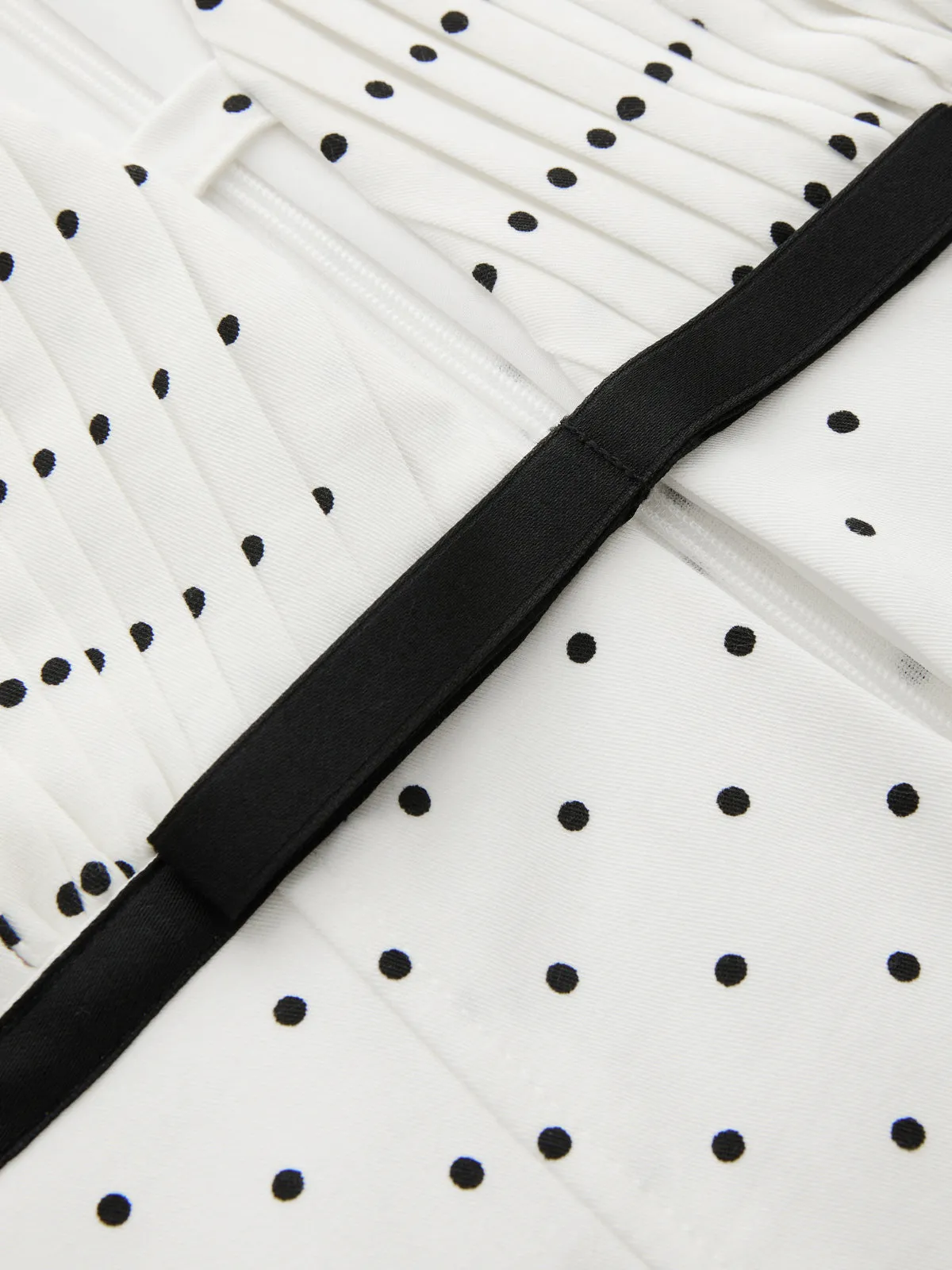 Polka Dot Sleeveless Pleated Maxi Dress sold by COMMENSE product image thumbnail 4