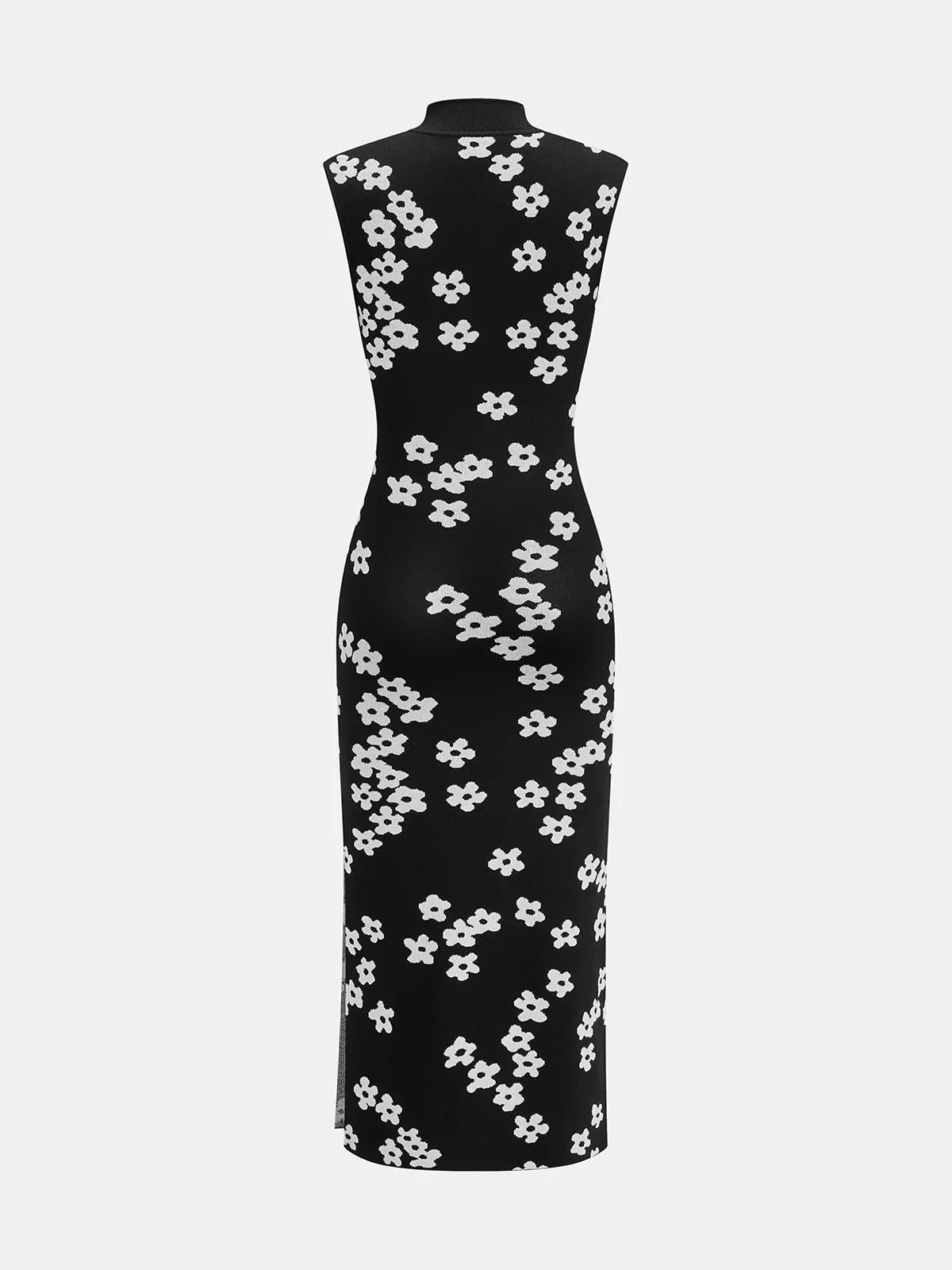 Floral Print Sleeveless Knit Midi Dress sold by COMMENSE product image thumbnail 3