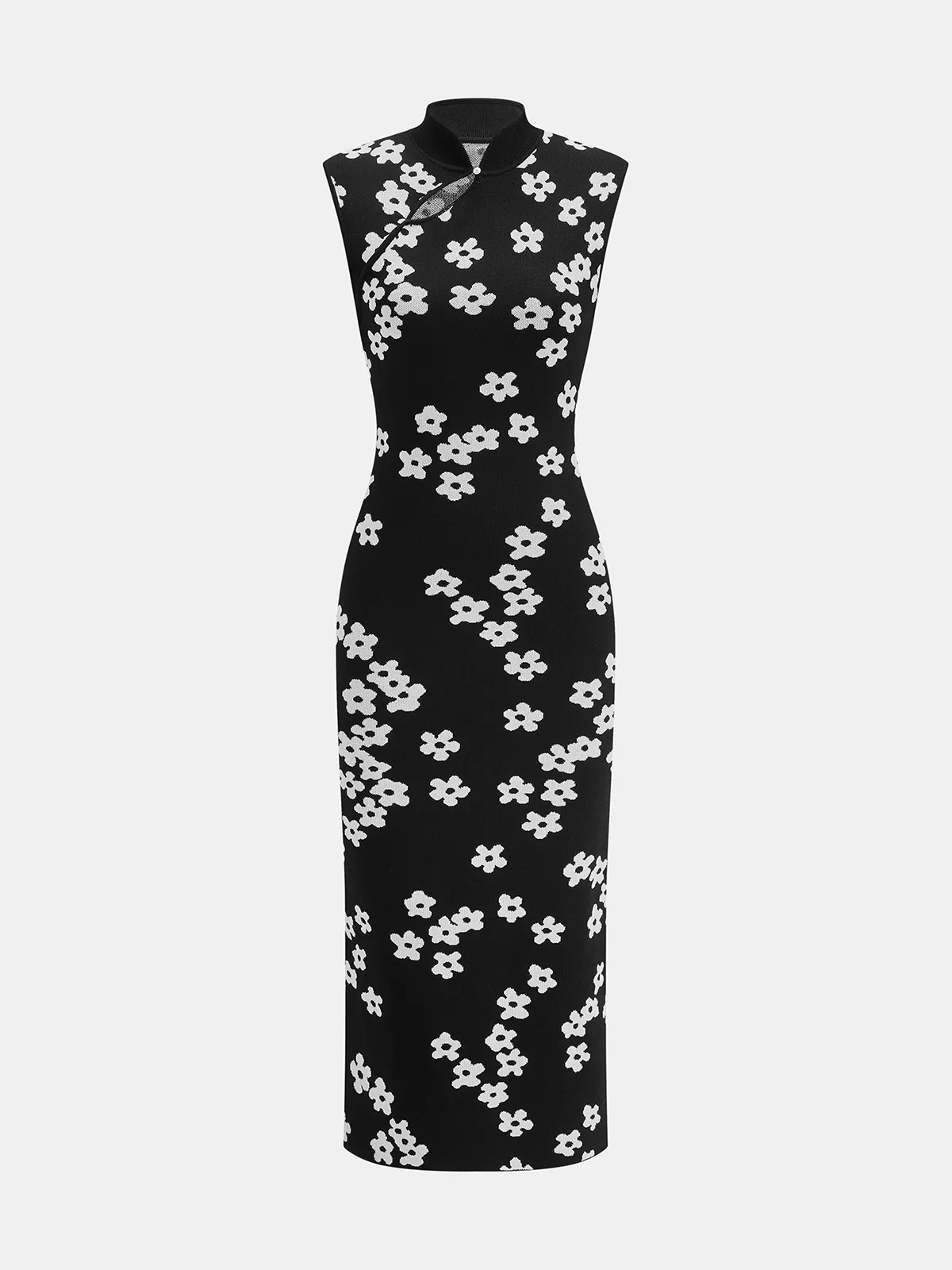 Floral Print Sleeveless Knit Midi Dress sold by COMMENSE product image thumbnail 2