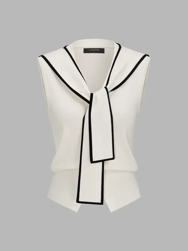 Removable Sailor Collar Knit Vest made by COMMENSE