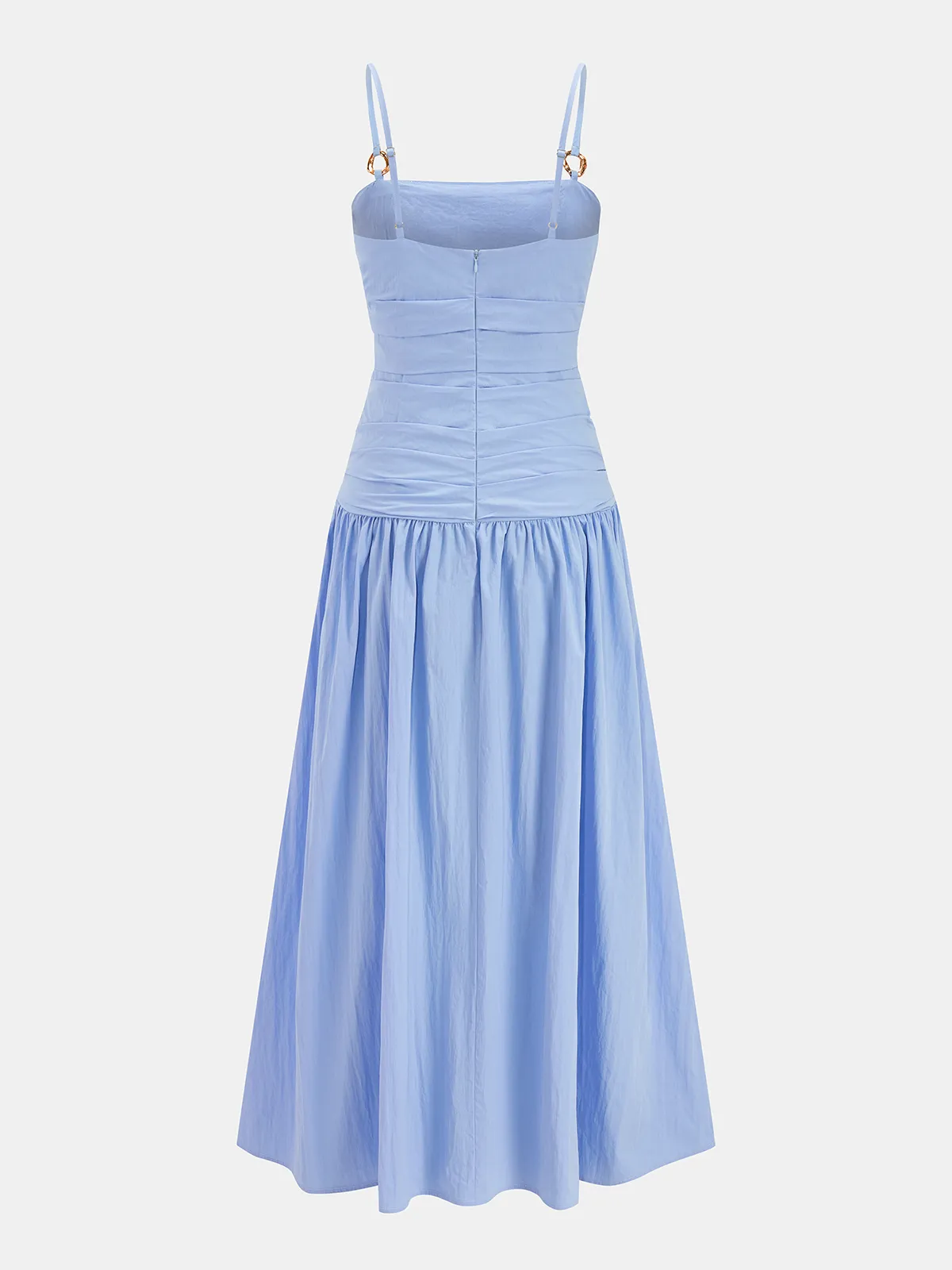 Metal Ring Cotton Blend Ruched Cami Dress sold by COMMENSE product image thumbnail 2