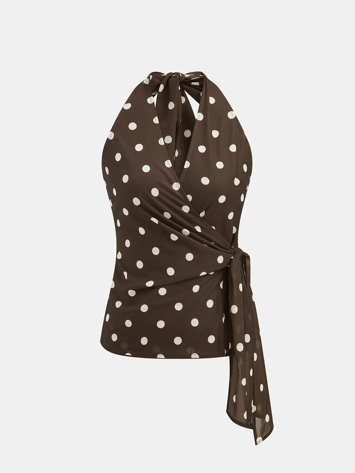 Polka Dot Tie Waist Halter Top sold by COMMENSE product image thumbnail 2