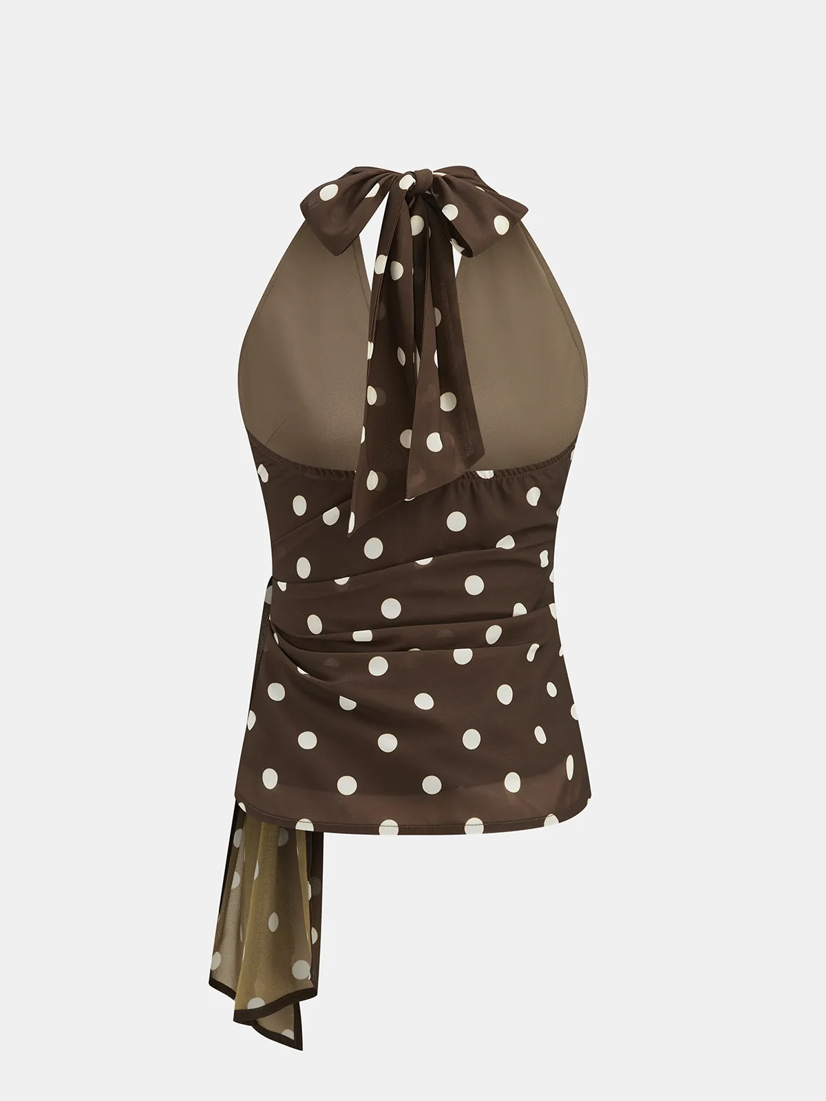 Polka Dot Tie Waist Halter Top sold by COMMENSE product image thumbnail 3