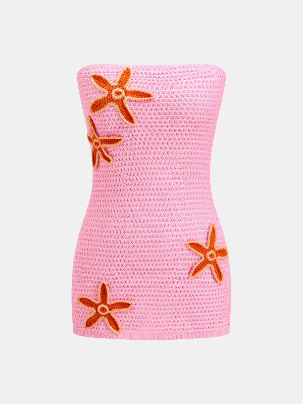 Starfish Crochet Strapless Mini Dress made by COMMENSE