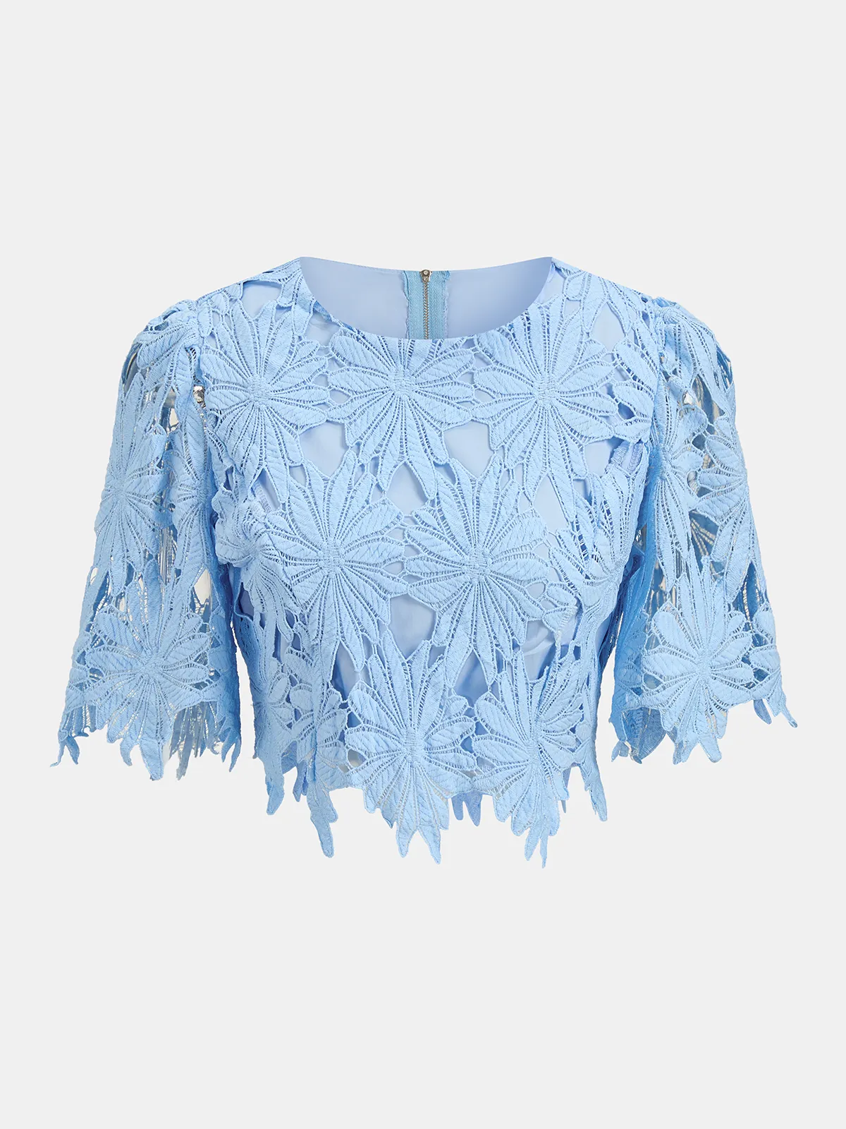 Floral Lace Crop Top & Midi Skirt Set sold by COMMENSE product image thumbnail 2