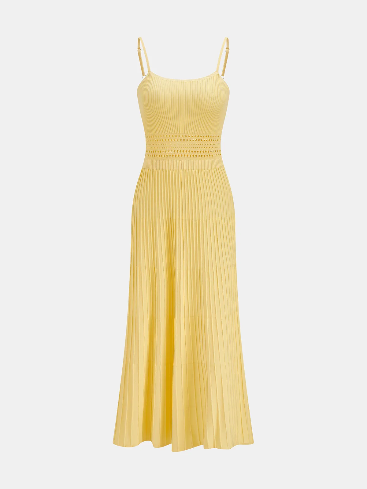 Openwork Ribbed Knit Cami Maxi Dress sold by COMMENSE