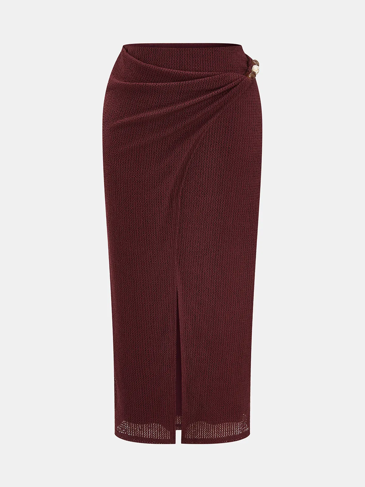 Textured One-Shoulder Top & Midi Skirt Set sold by COMMENSE product image thumbnail 5