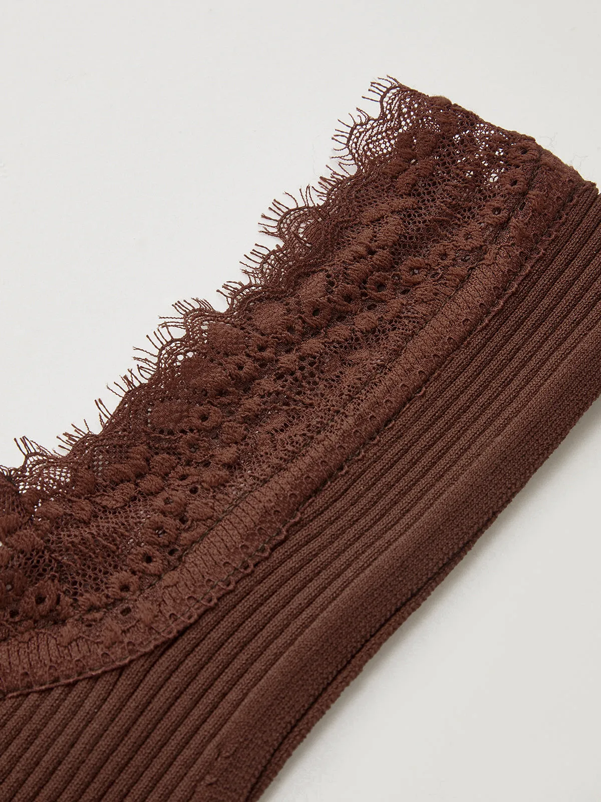 Lace Trim Ribbed Knit Tank Top sold by COMMENSE product image thumbnail 4