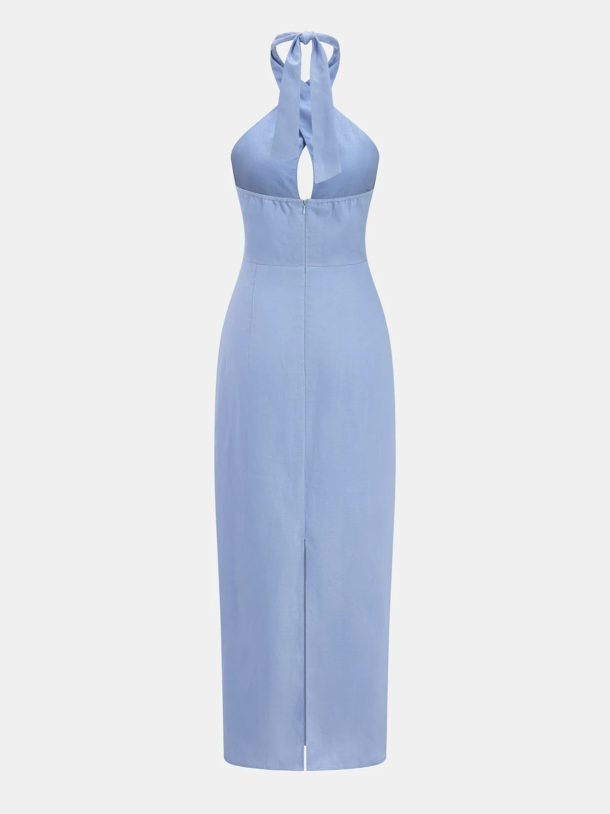 Halter Cutout Linen Blend Midi Dress sold by COMMENSE product image thumbnail 2