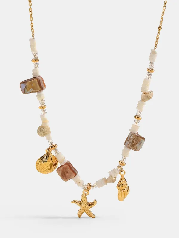 Ocean Starfish Shell Beaded Necklace made by COMMENSE