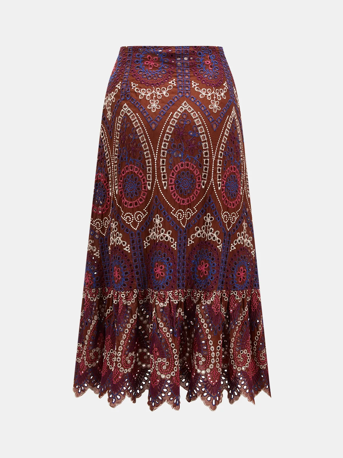Eyelet Embroidered Top & Midi Skirt Set sold by COMMENSE product image thumbnail 5