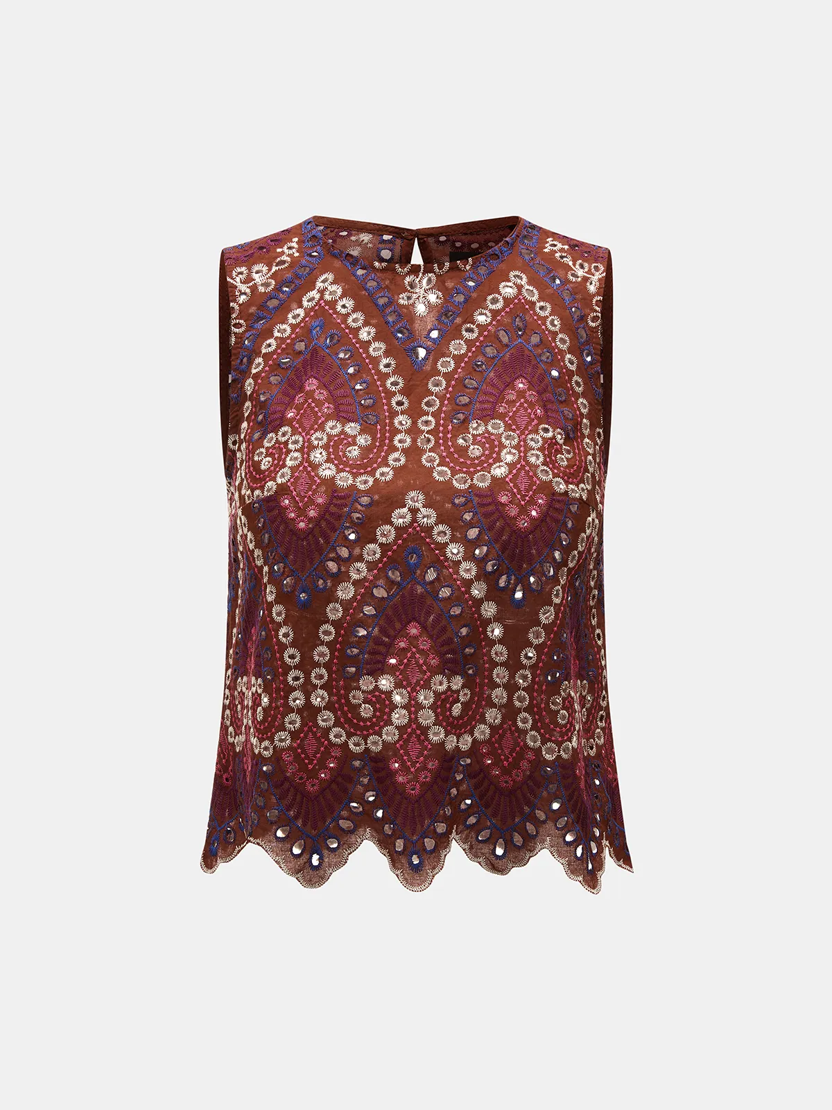 Eyelet Embroidered Top & Midi Skirt Set sold by COMMENSE product image thumbnail 2