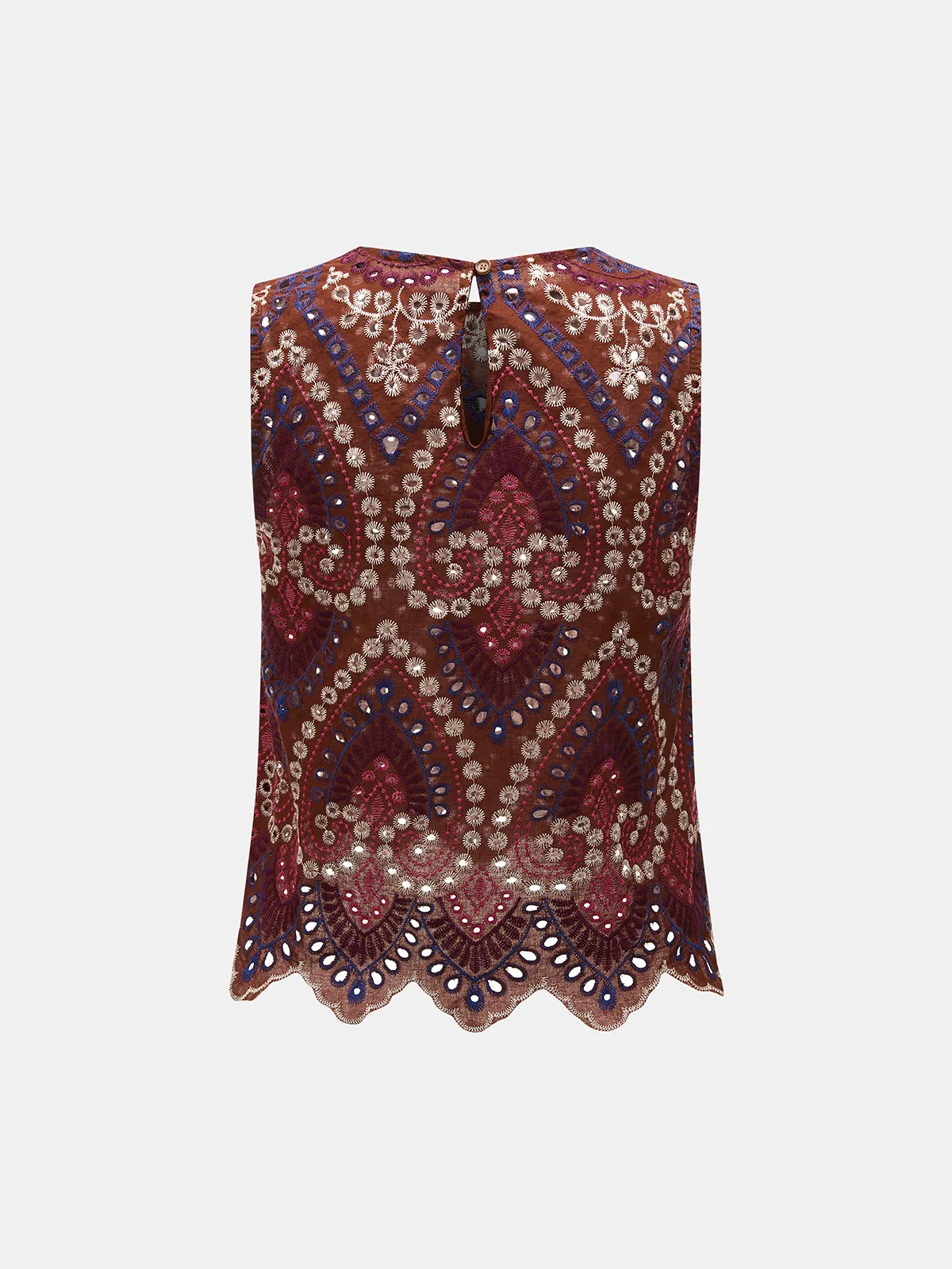 Eyelet Embroidered Top & Midi Skirt Set sold by COMMENSE product image thumbnail 3