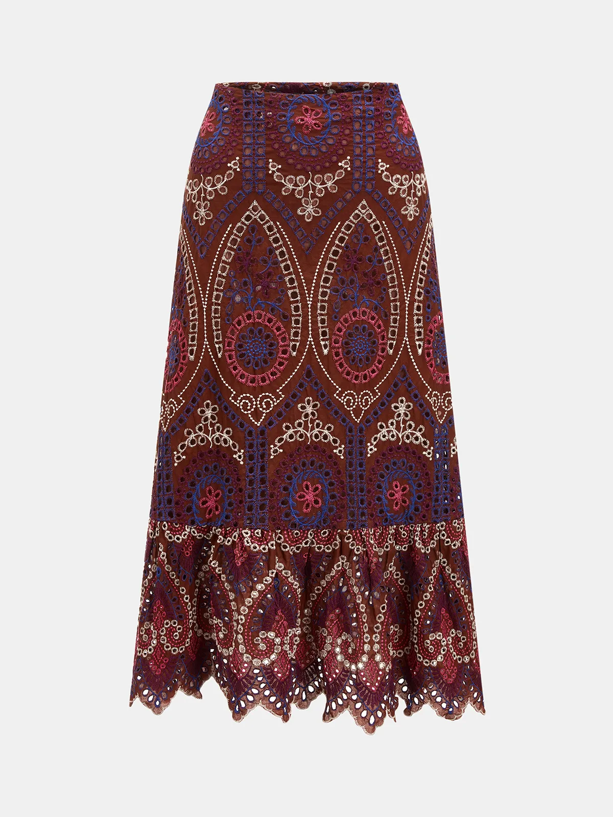Eyelet Embroidered Top & Midi Skirt Set sold by COMMENSE product image thumbnail 4
