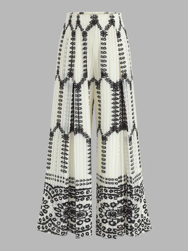 Geometric Printed Pleated Wide Leg Pants made by COMMENSE
