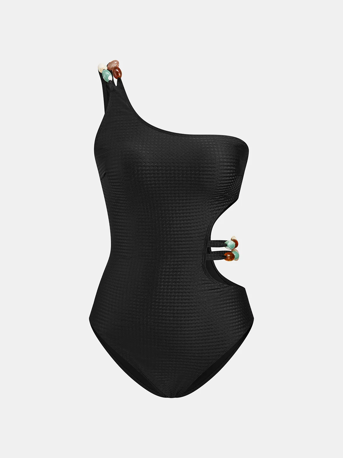 One-Shoulder Cutout Swimsuit & Sarong Set sold by COMMENSE product image thumbnail 2