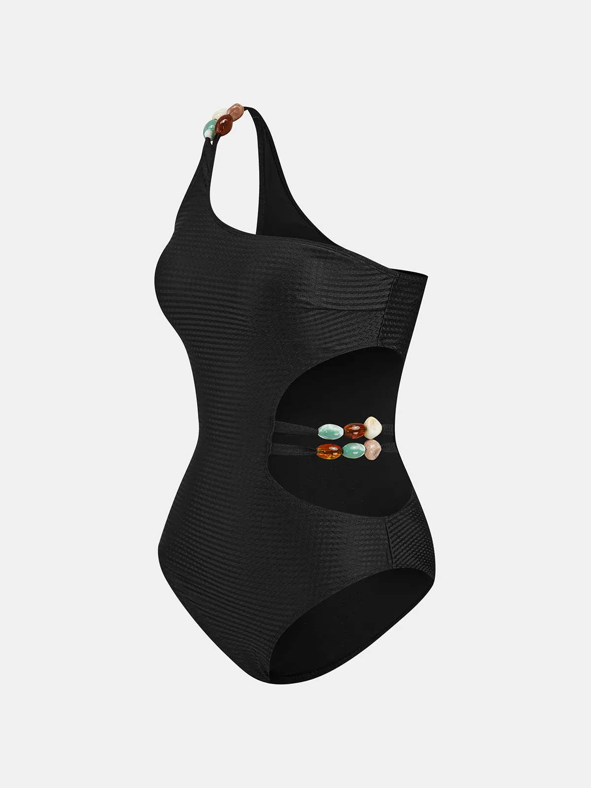 One-Shoulder Cutout Swimsuit & Sarong Set sold by COMMENSE product image thumbnail 3