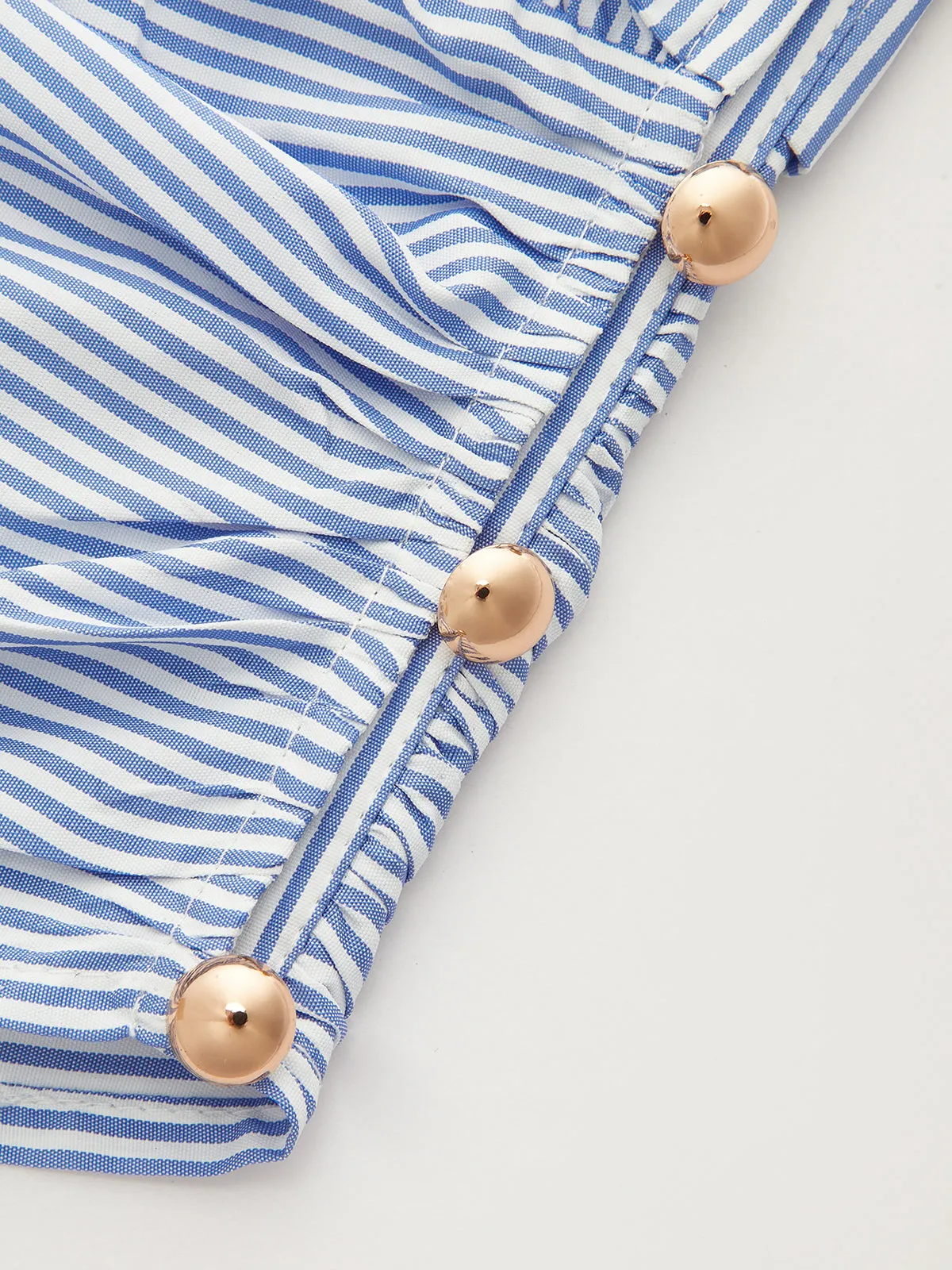 Striped Collared Sleeveless Cinched Blouse sold by COMMENSE product image thumbnail 4