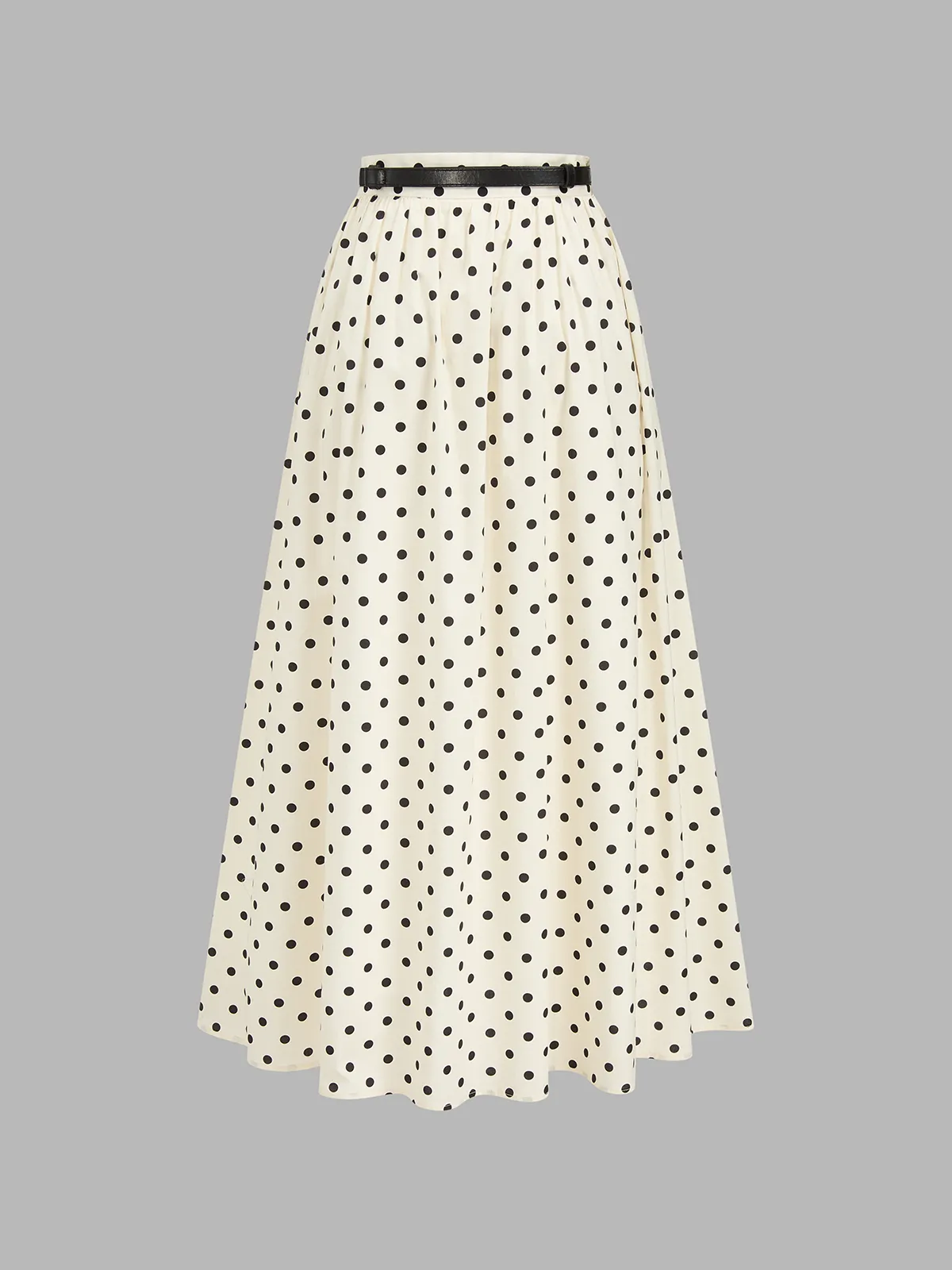 Polka Dot Belted Maxi Skirt sold by COMMENSE product image thumbnail 2