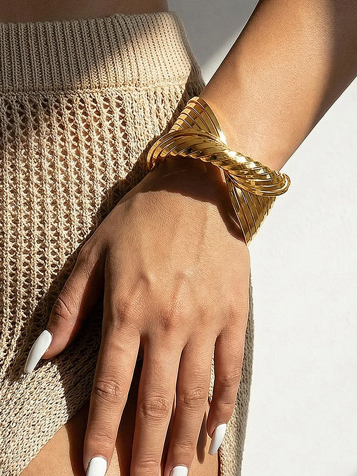 Twisted Multi Layer Cuff Bracelet sold by COMMENSE product image thumbnail 4