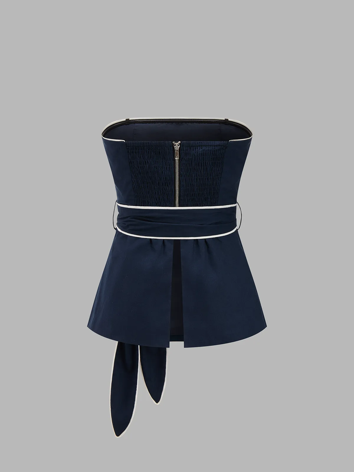 Cotton Linen Belted Strapless Top & Pants Set sold by COMMENSE product image thumbnail 4