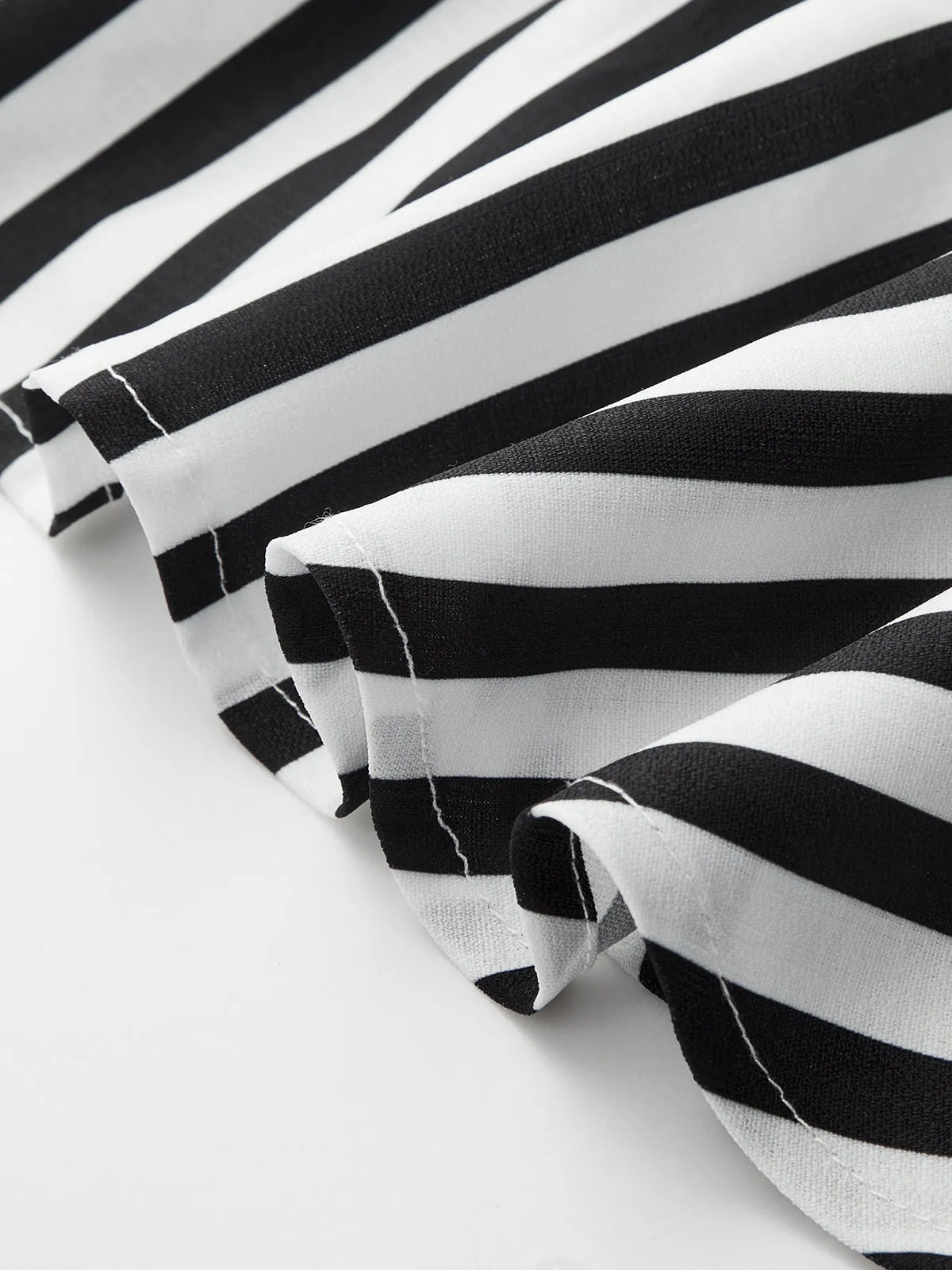 Striped Deep V Peplum Sleeveless Top sold by COMMENSE product image thumbnail 3