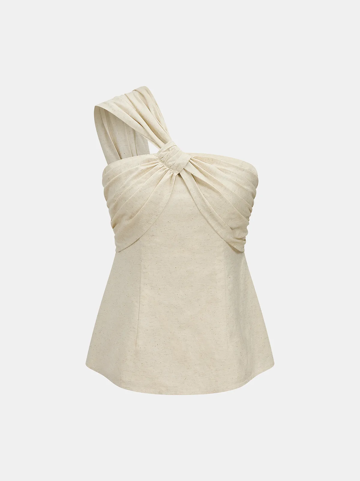 Cotton Linen One Shoulder Top & Shorts Set sold by COMMENSE product image thumbnail 2