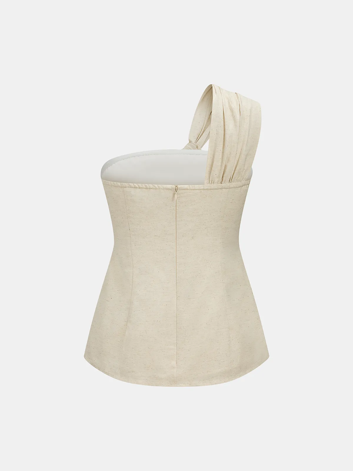 Cotton Linen One Shoulder Top & Shorts Set sold by COMMENSE product image thumbnail 3
