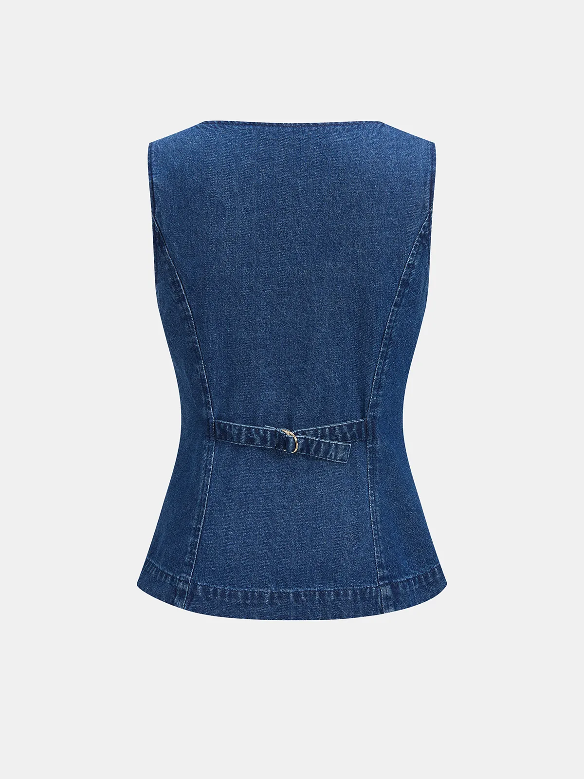 Metal Button Denim Vest & Shorts Set sold by COMMENSE product image thumbnail 3