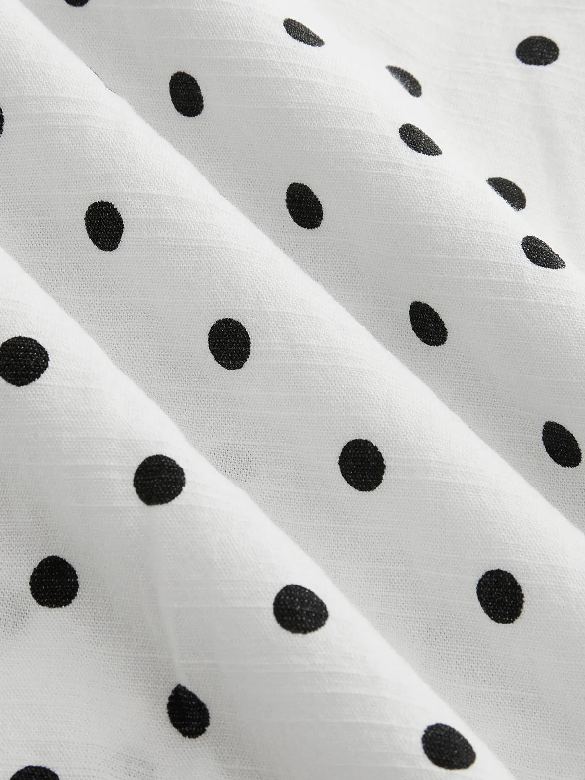 Polka Dot Cinched Waist V Neck Blouse sold by COMMENSE product image thumbnail 3