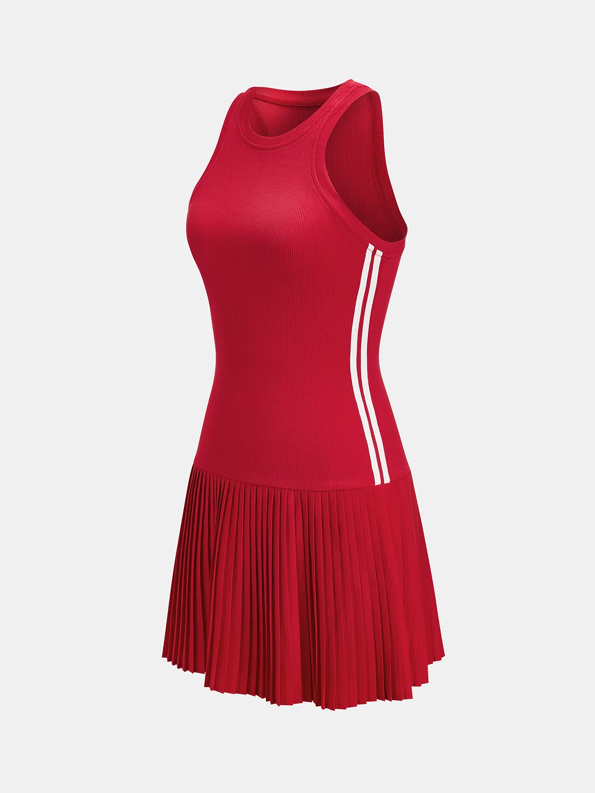 Striped Sleeveless Pleated Knit Dress sold by COMMENSE product image thumbnail 2