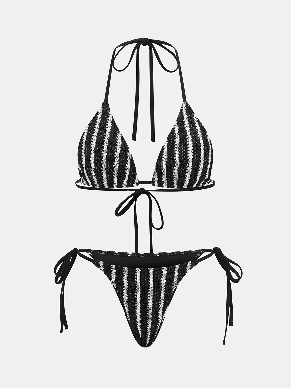 Striped Three Piece Bikini Set sold by COMMENSE product image thumbnail 3