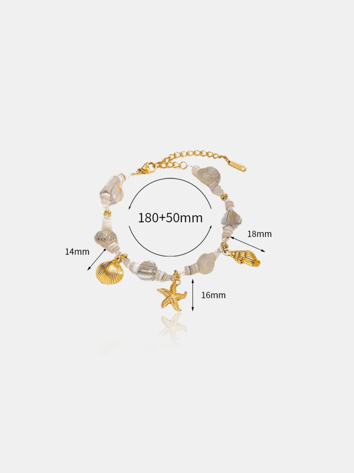 Starfish Shell Beach Charm Bracelet sold by COMMENSE product image thumbnail 3