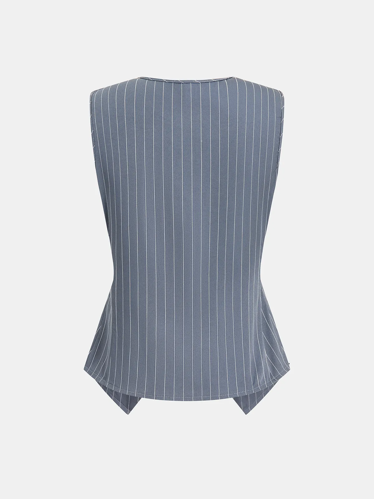 Striped Buttoned Vest & Pleated Shorts Set sold by COMMENSE product image thumbnail 3