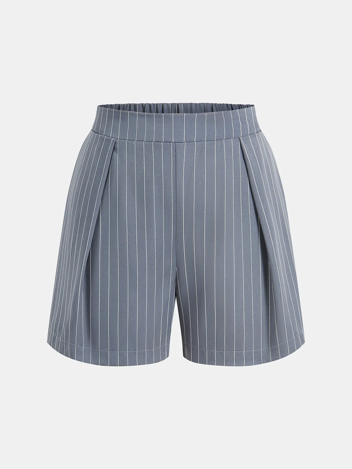 Striped Buttoned Vest & Pleated Shorts Set sold by COMMENSE product image thumbnail 4