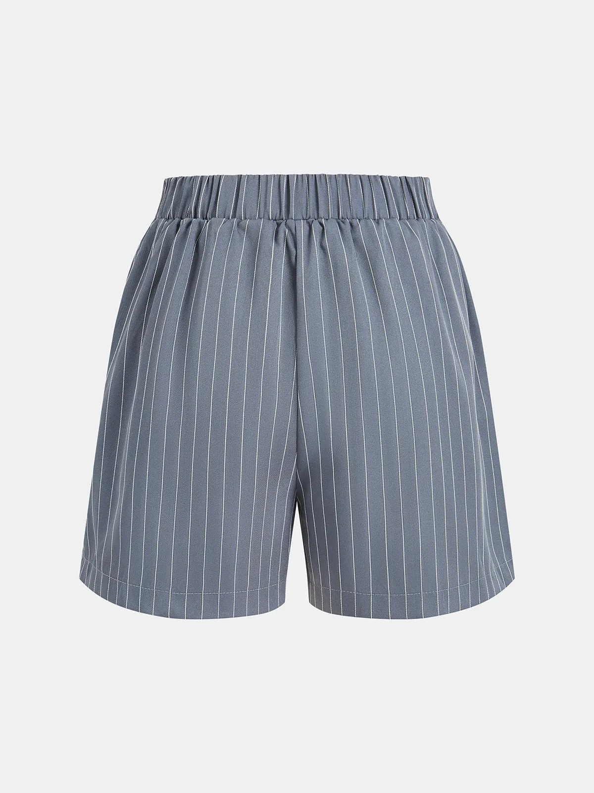 Striped Buttoned Vest & Pleated Shorts Set sold by COMMENSE product image thumbnail 5