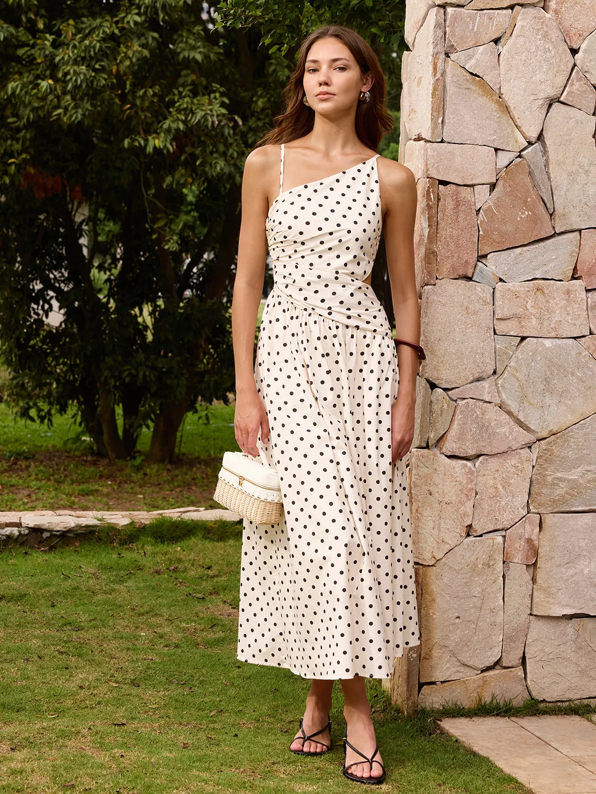 Polka Dot Cutout Cami Maxi Dress sold by COMMENSE product image thumbnail 3