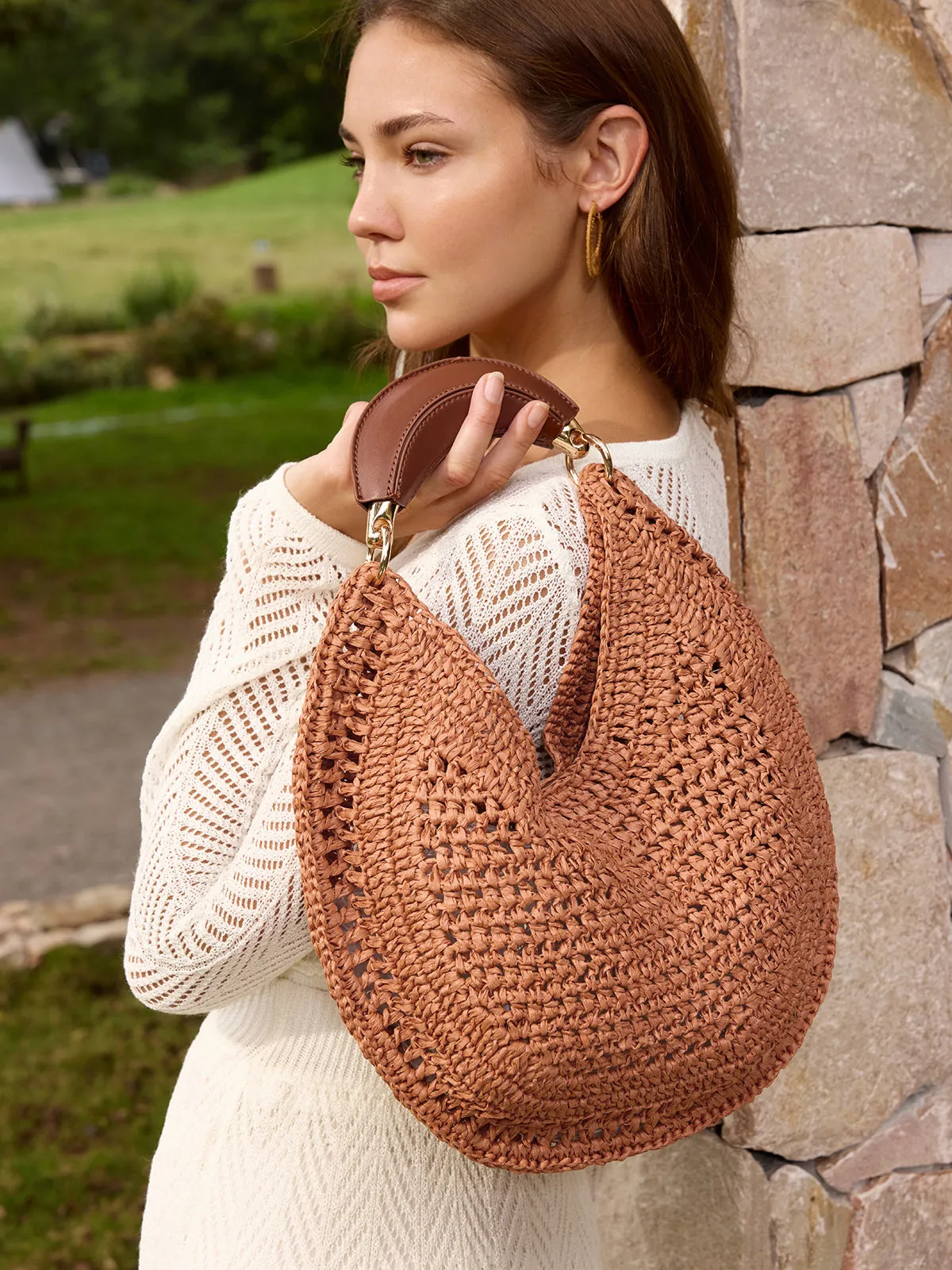 Straw Woven Hobo Shoulder Bag sold by COMMENSE product image thumbnail 3