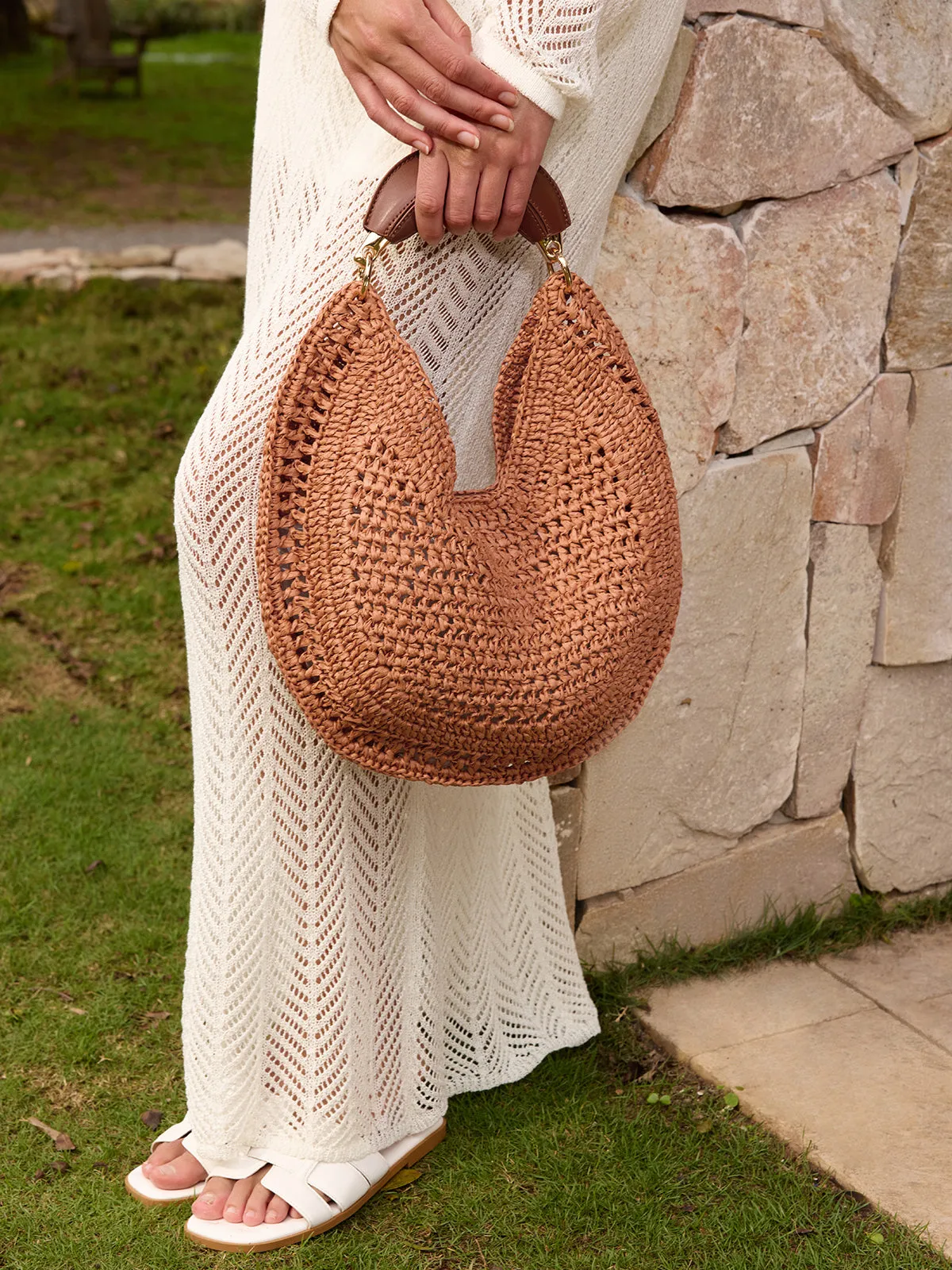 Straw Woven Hobo Shoulder Bag sold by COMMENSE
