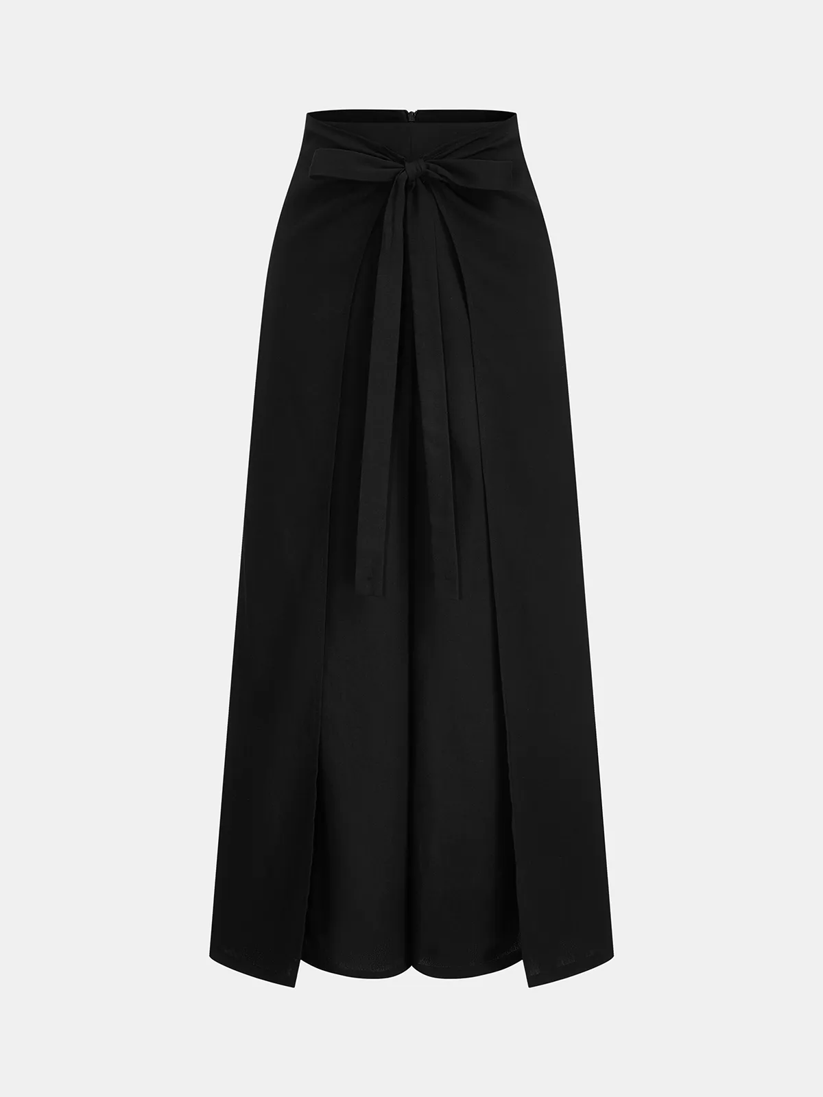 Bow Tie-Waist Side-Slit Wide Leg Pants sold by COMMENSE product image thumbnail 3