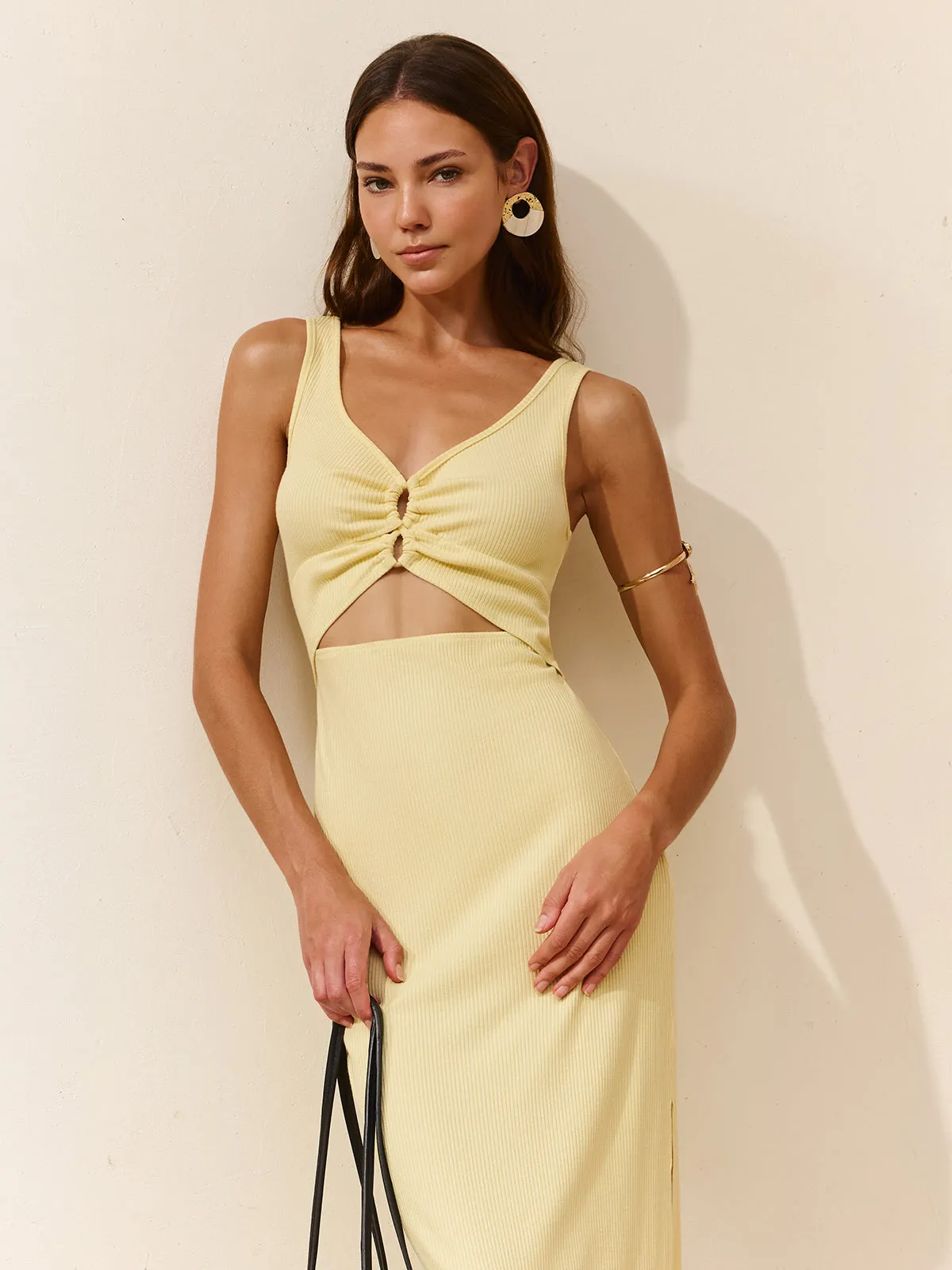 Sleeveless Cutout Side Slit Maxi Dress sold by COMMENSE product image thumbnail 3
