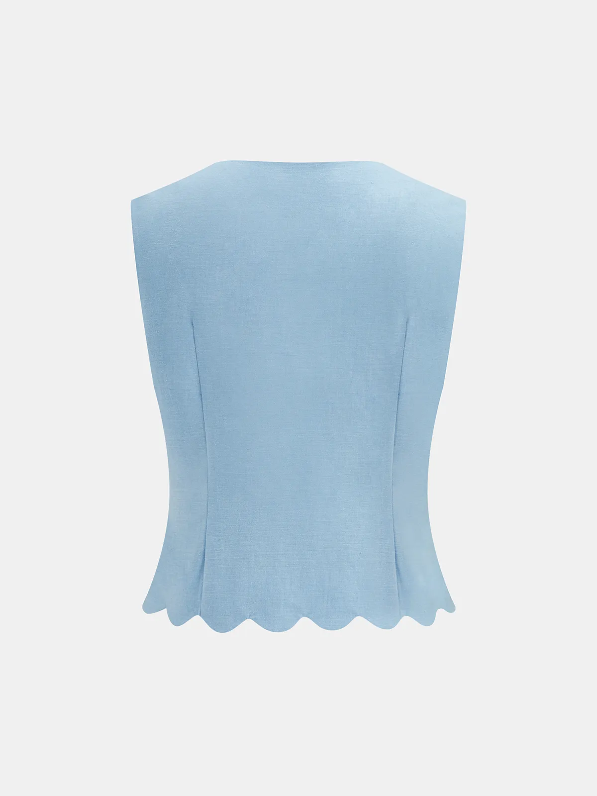 Scallop Trim Buttoned Vest & Shorts Set sold by COMMENSE product image thumbnail 4
